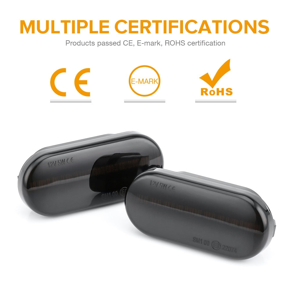 Amber Sequential LED Side Markers for VW Seat Skoda Ford