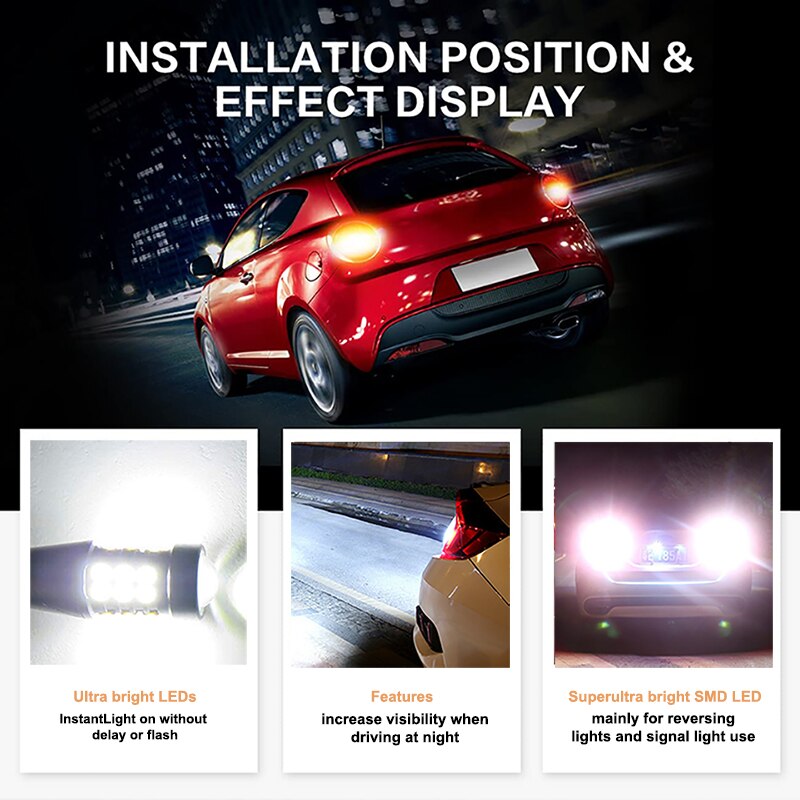 T15 LED Bulb — 360° Backup Lights 30,000h, CANbus‑Free
