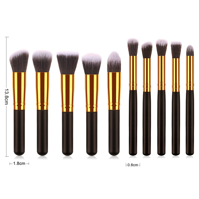 10‑Piece Makeup Brush Set — Flawless Blending for Face & Eyes