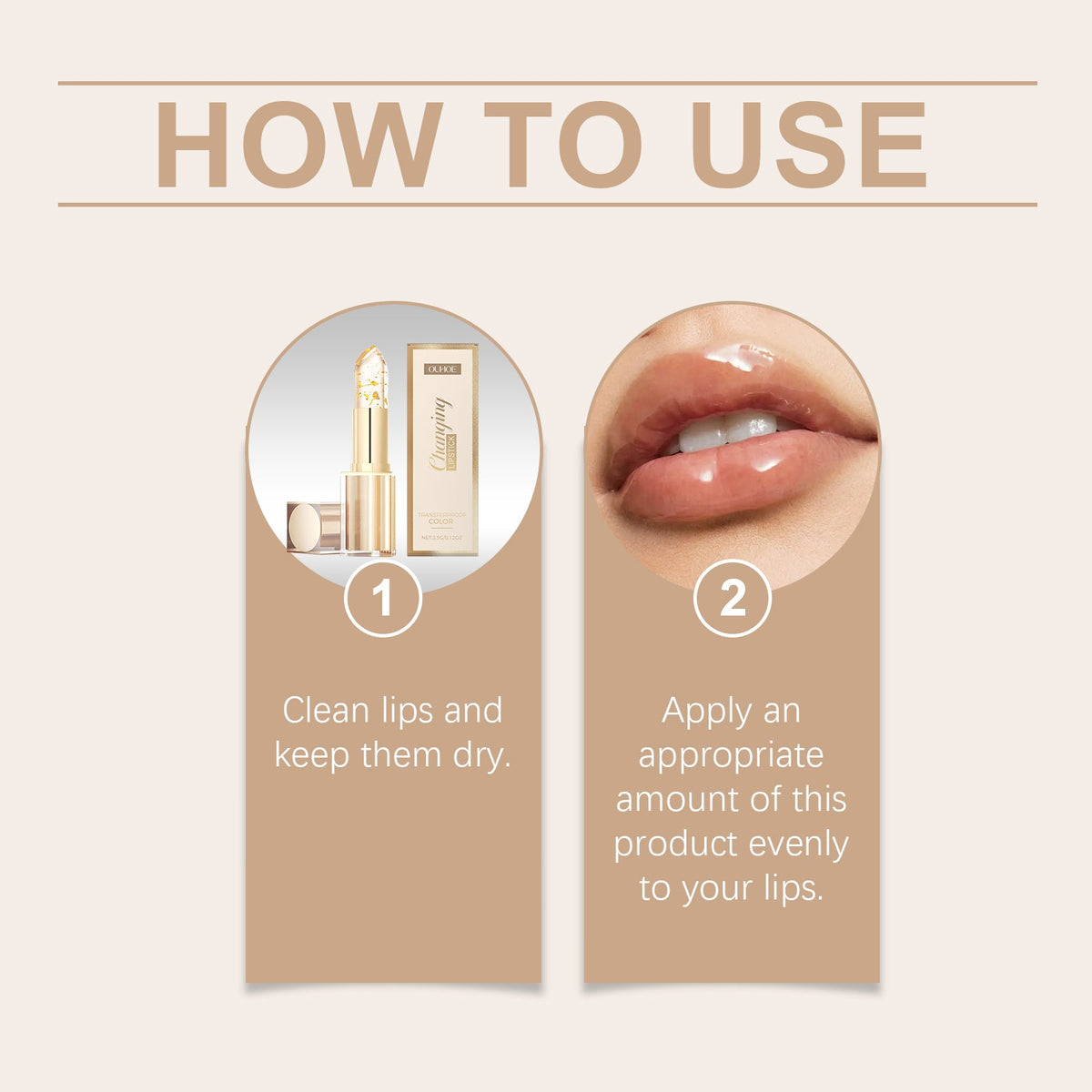 Gold Leaf Color-Changing Lip Balm, Transferproof Shade