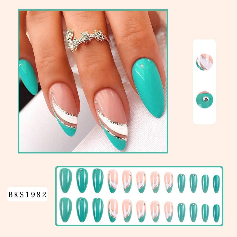 Almond Press-On Nails – Hand-Painted Salon Art in Seconds