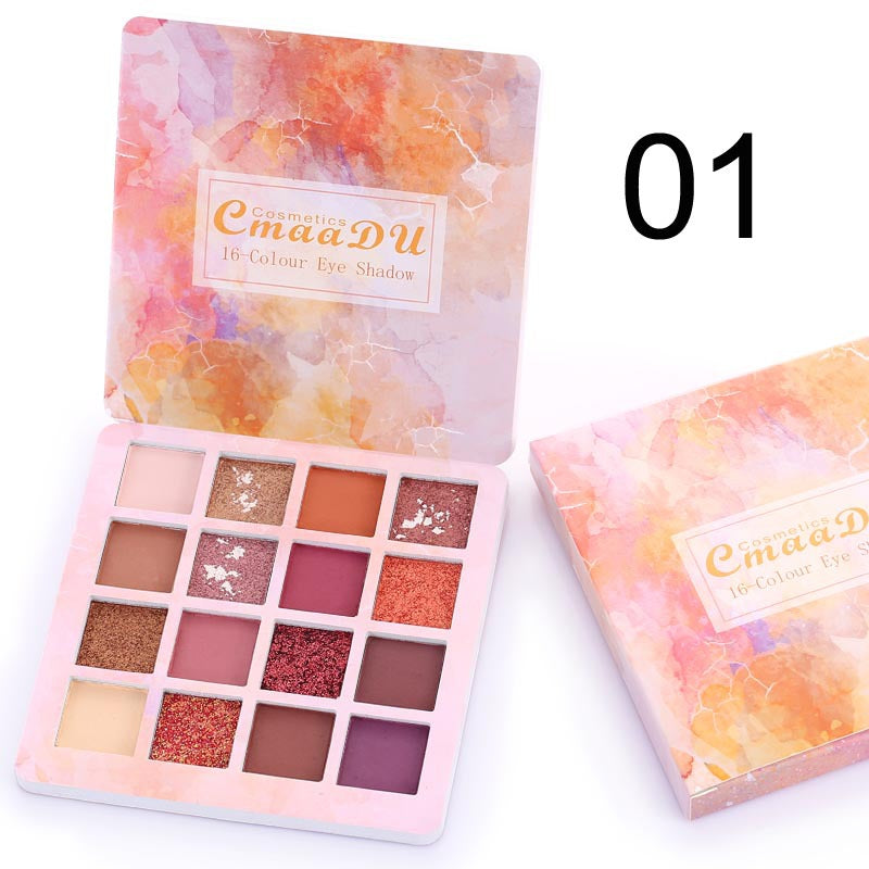 16-Shade Eyeshadow Palette for Matte & Glitter Looks