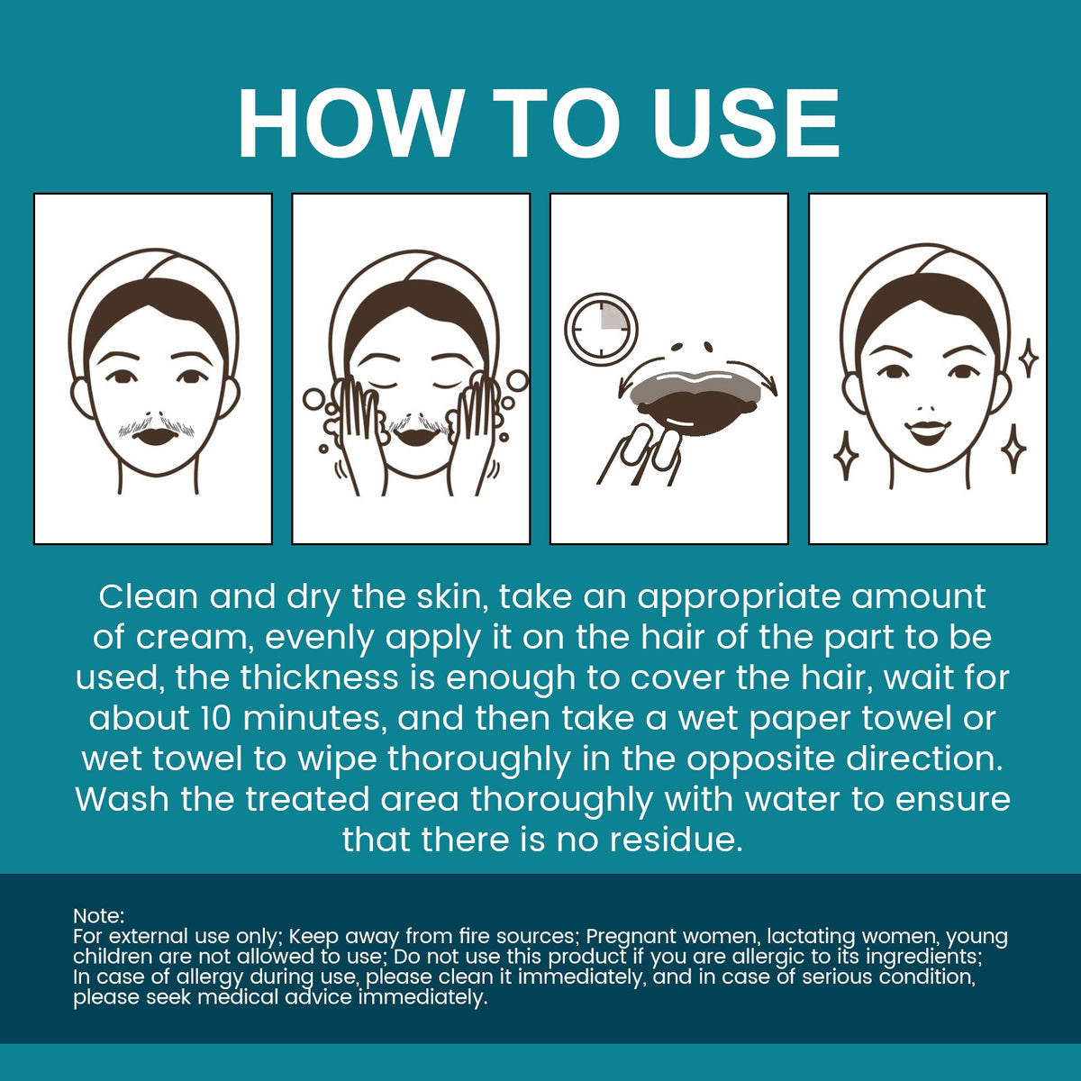 Facial Hair Removal Cream for Smooth-Looking Skin