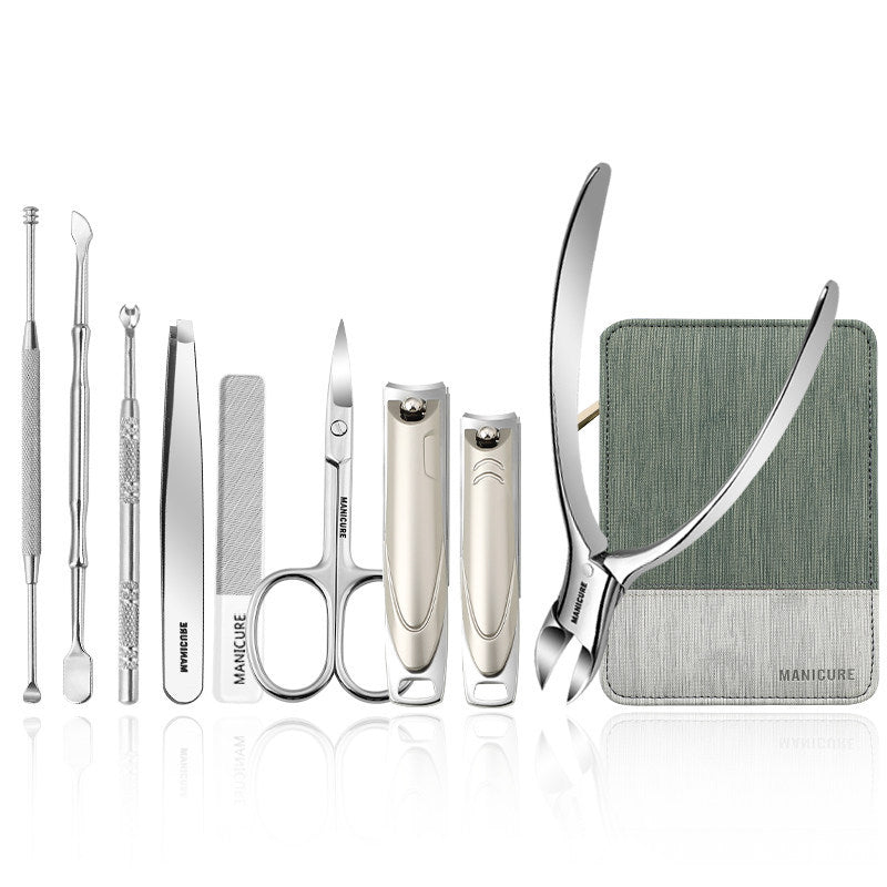 Professional Manicure Set 9-Pc: Anti-Splash Nail Clippers