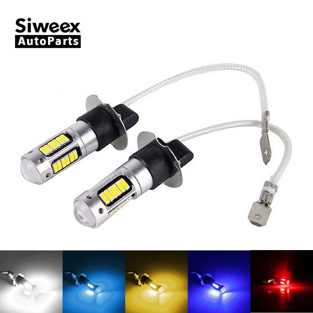 LED Fog Light Bulbs - 30 SMD 4014 Chips - H3 H1 W5W T10 12V