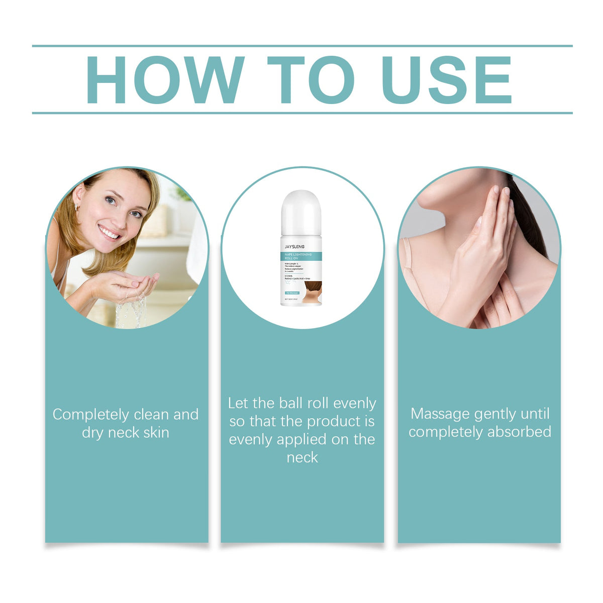 Neck Care Roll-On for Dark, Rough, Uneven Skin Tone