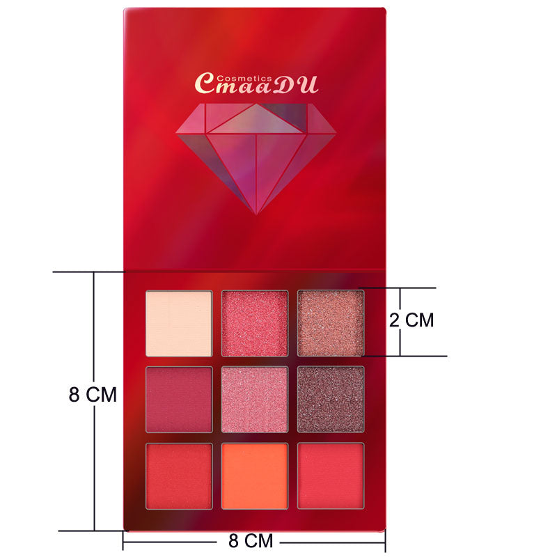 9-Color Diamond Shine Eyeshadow Palette for Bold Looks