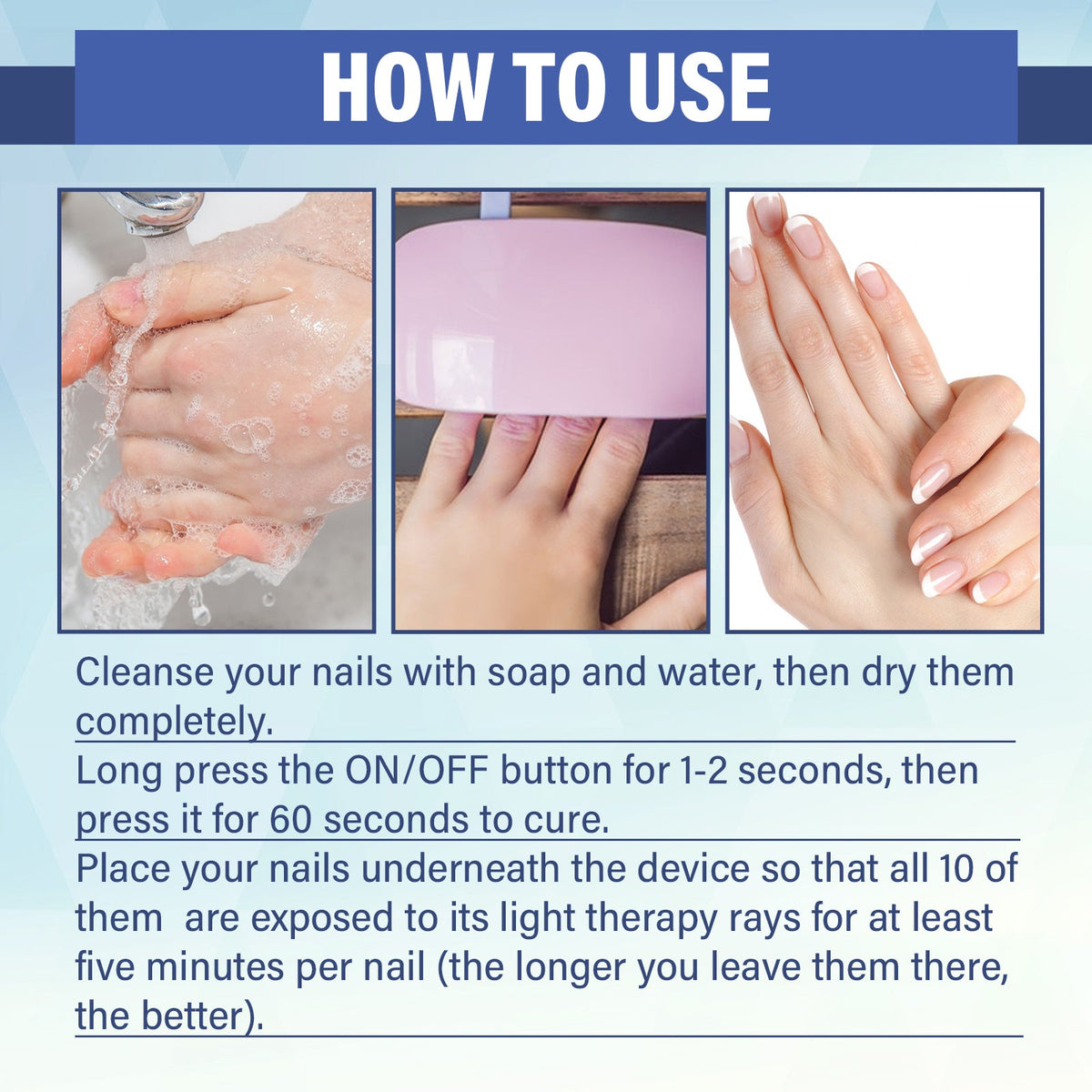 LED Nail Repair Treatment — Clear Fungus & Restore Nail