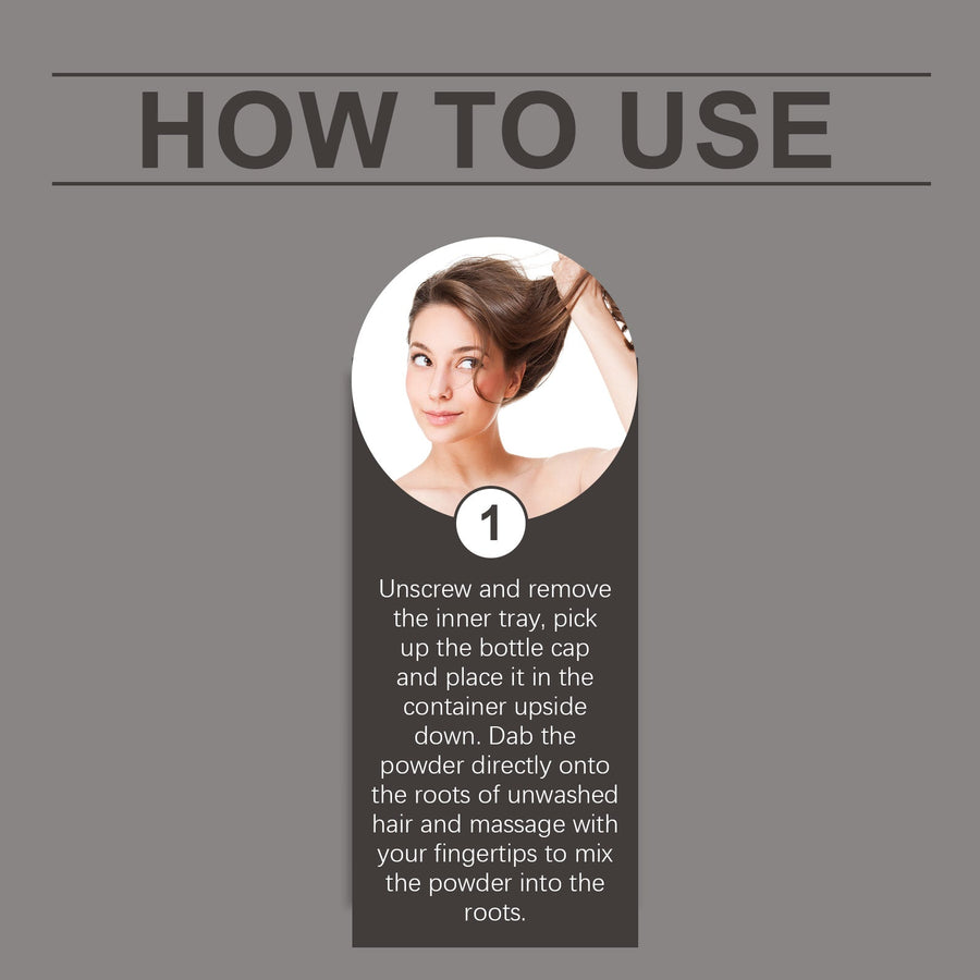 Dry Shampoo Powder for Dark Hair & Gray Root Touch-Up