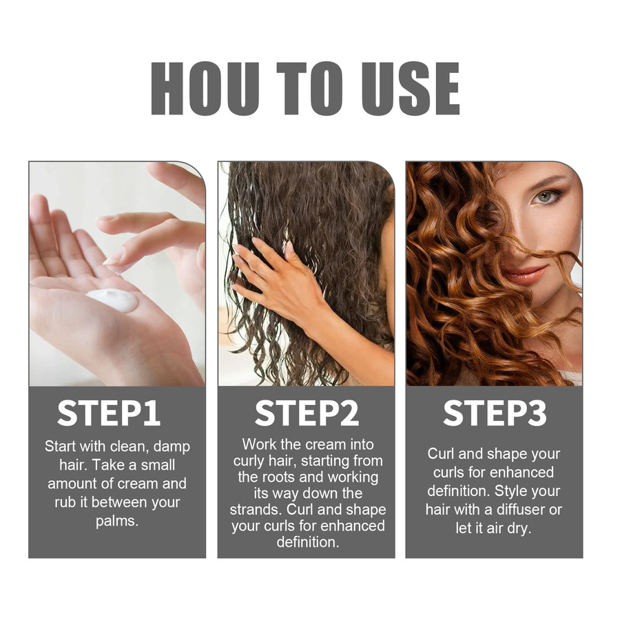 Curl Styling Cream for Defined, Glossy, Frizz-Free Hair