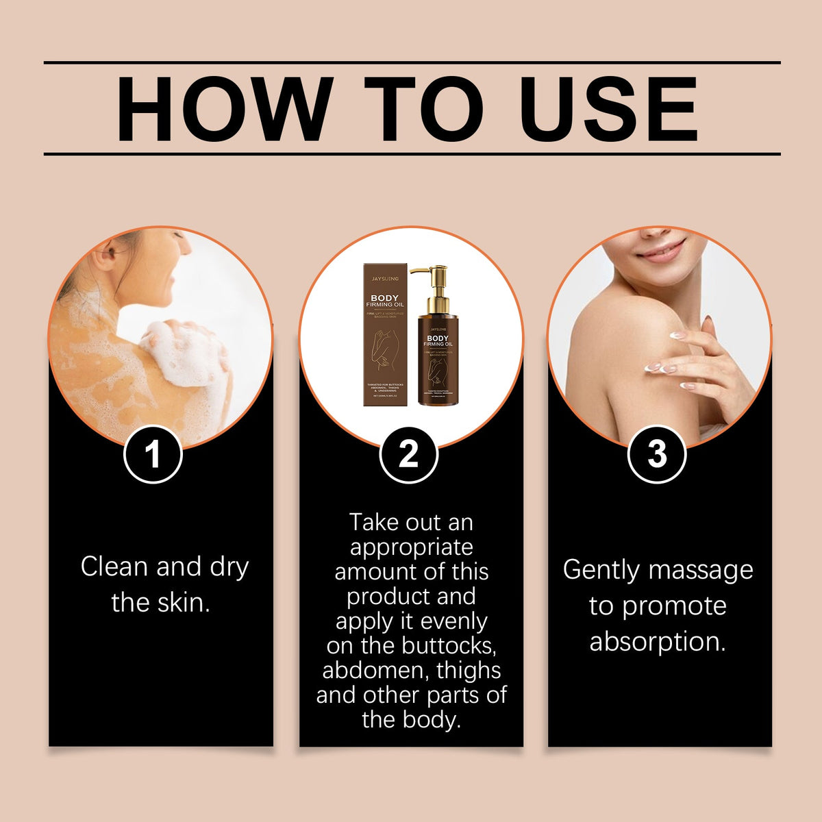 Firming Body Oil for Sagging Skin, Amber Glass 100ml