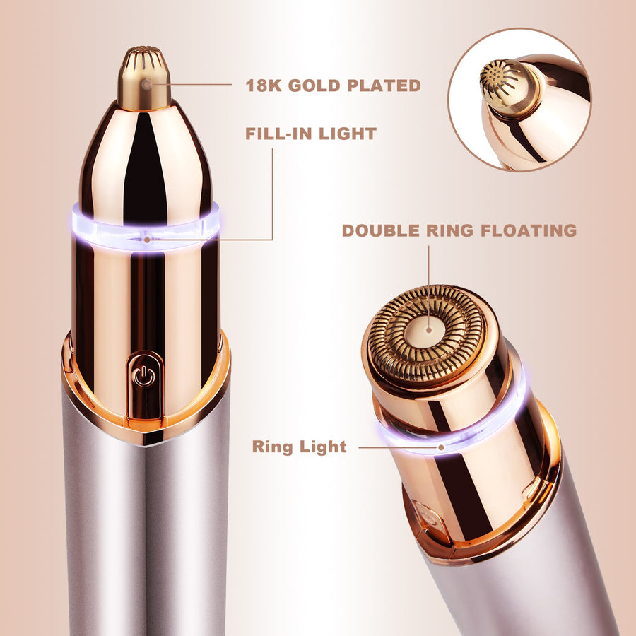 2-in-1 Facial Hair Remover With LED Light for Women