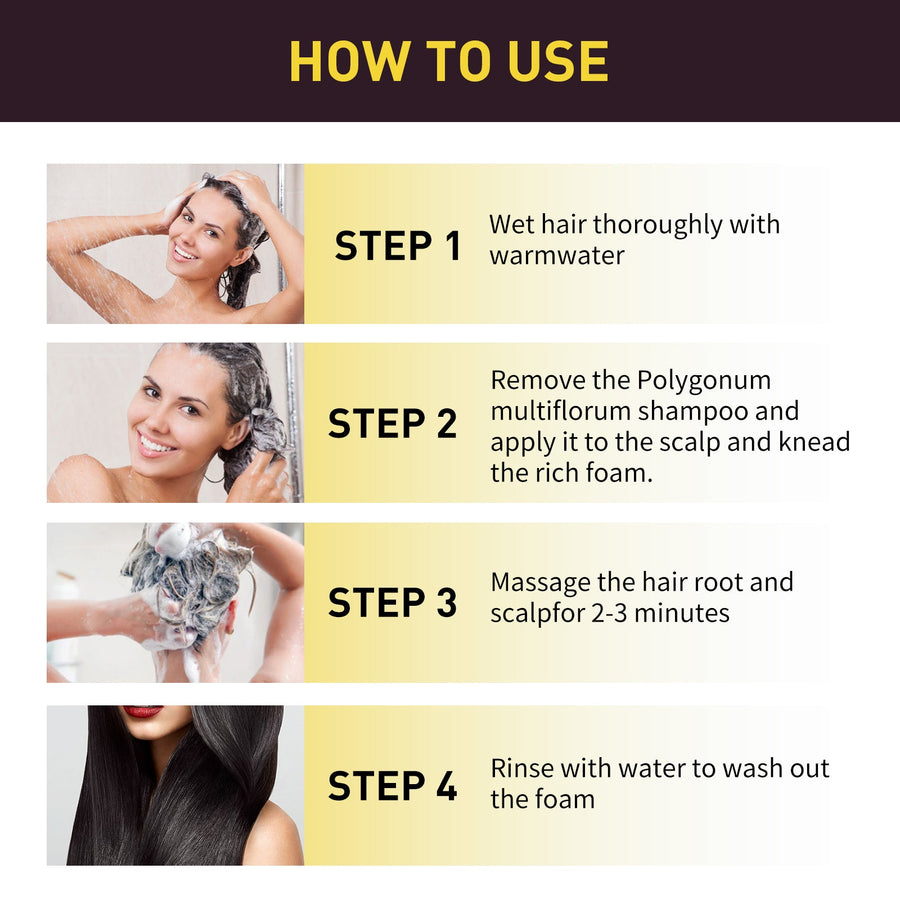 White To Black Hair Dye Shampoo for Gray Coverage