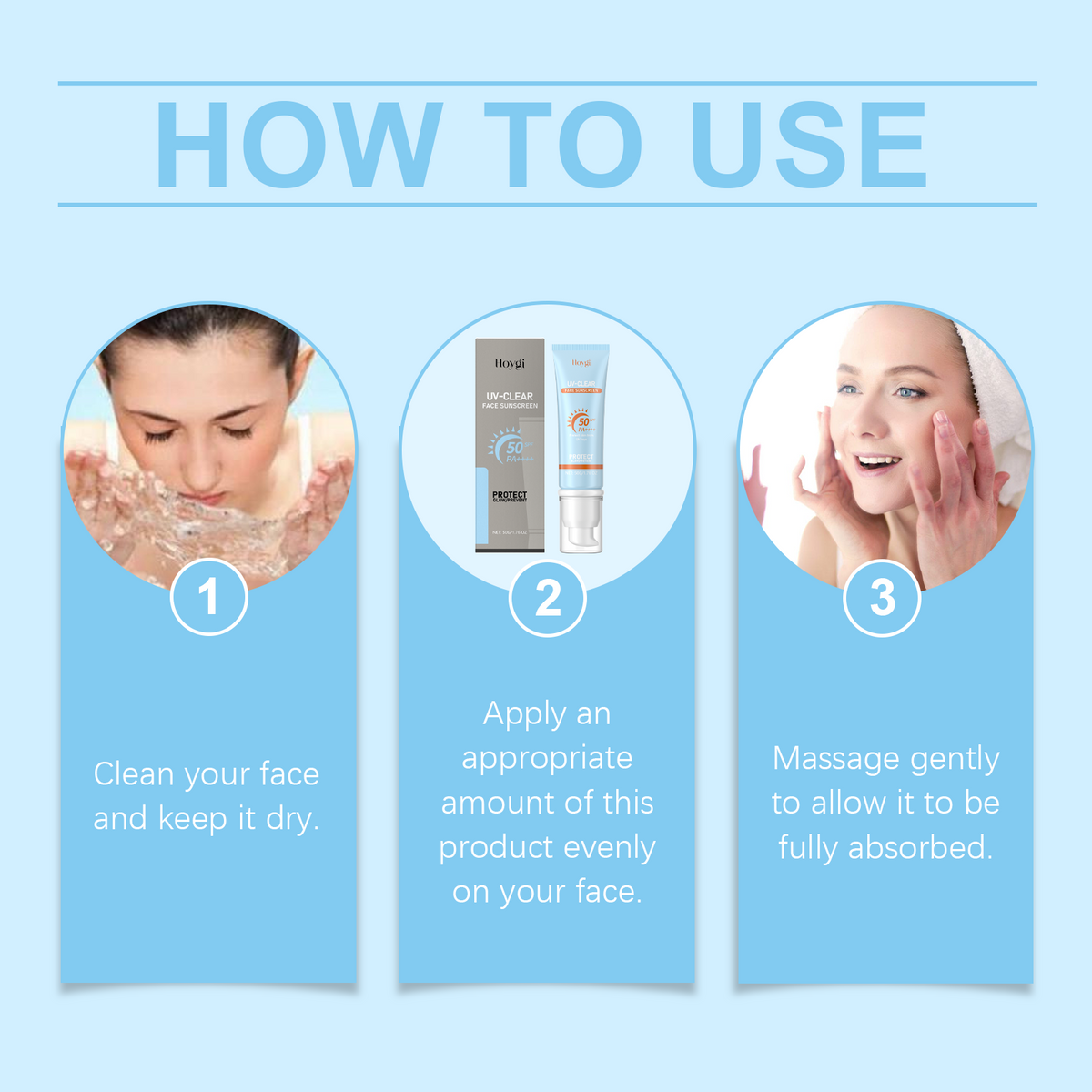 Hoygi SPF 50 Face Sunscreen - Non-Sticky Daily Protection