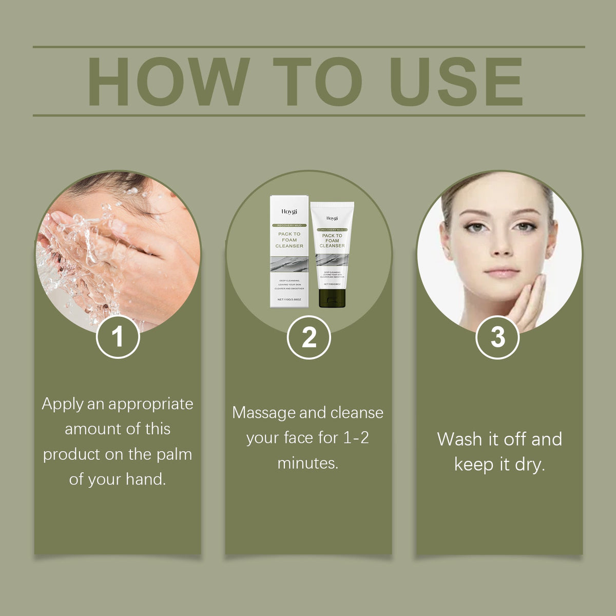 Hoygi Mud Mask Cleanser That Foams for Deep Pores