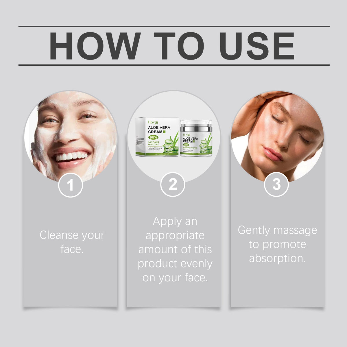 Aloe Vera Face Cream 98% for Dry, Dull Skin Relief