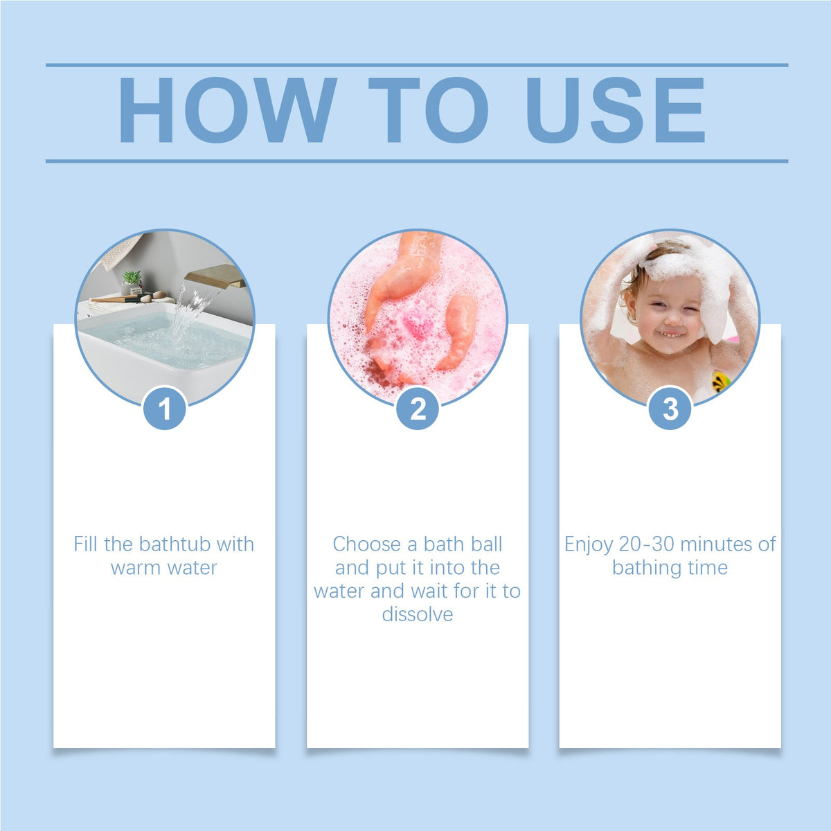 Children's Bath Bombs, Colorful Moisturizing Bubbles