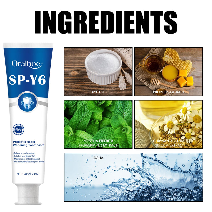 Probiotic Whitening Toothpaste — Rapid Whitening & Gum Comfort