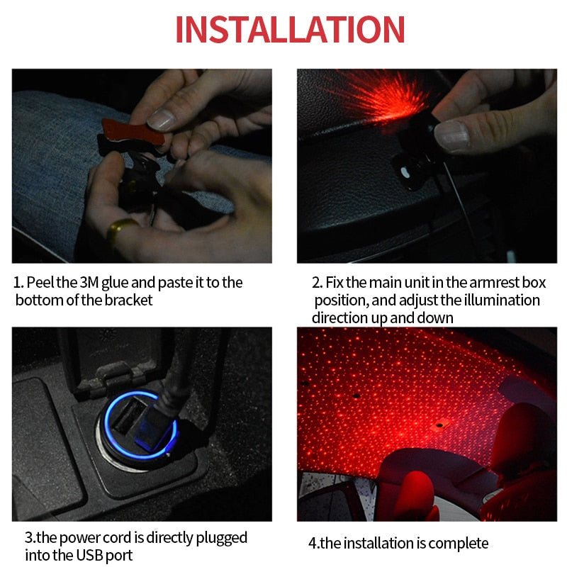 Car Light Projector: Voice‑Activated Starry Sky & RGB Laser