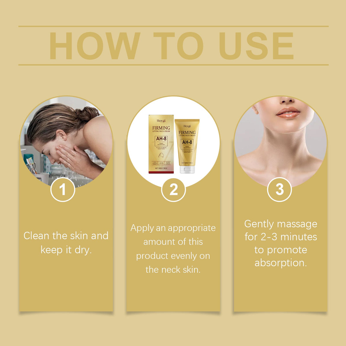 Hoygi Neck Cream With AH-8 Peptide For Firmer Skin