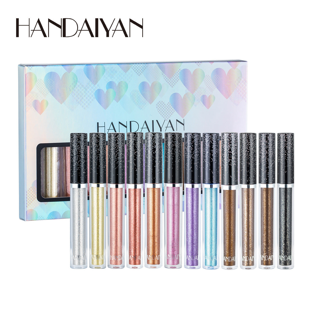 12-Piece Liquid Eyeshadow Set for Shimmering Looks