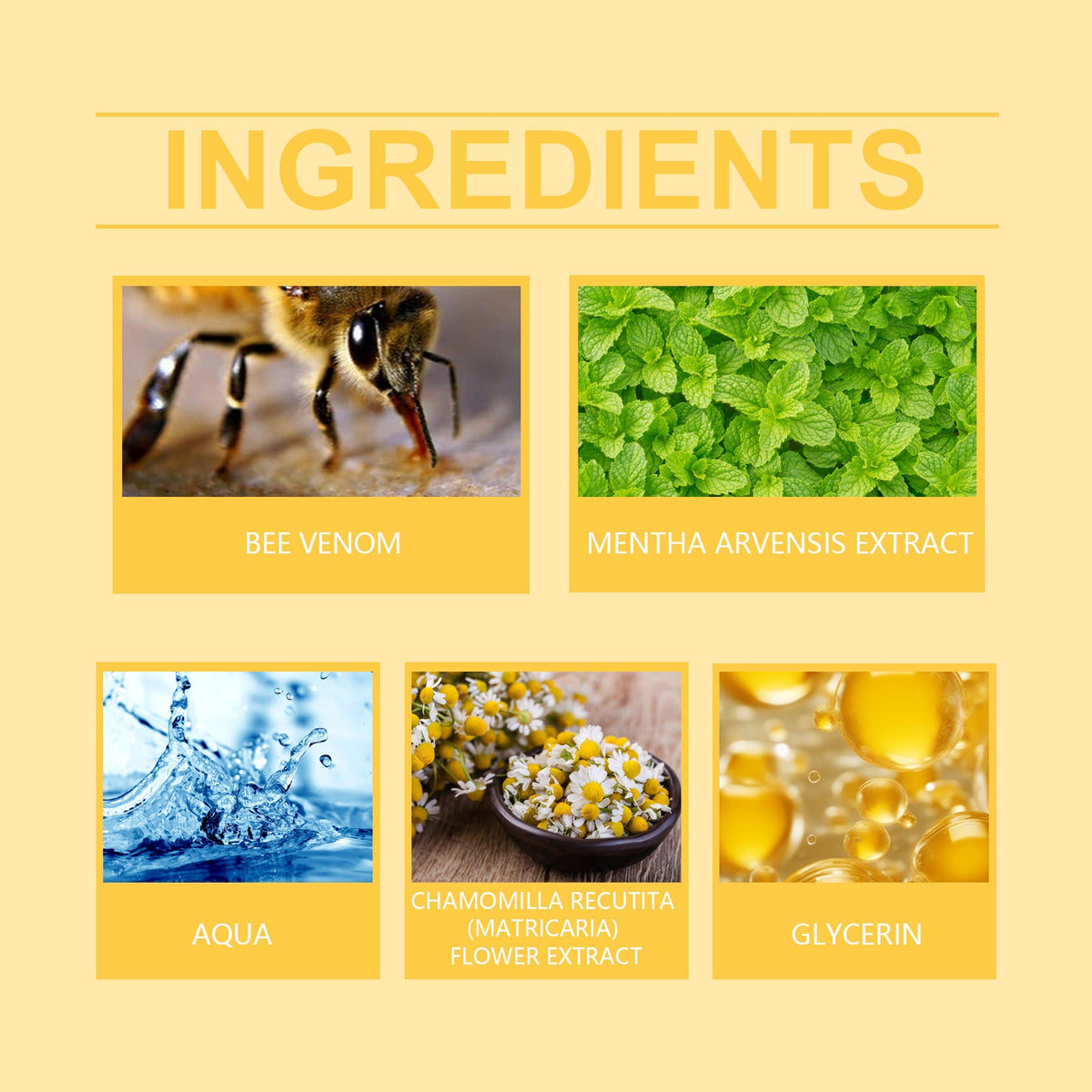 Bee Venom Anti-Itch Cream, Relieves Redness And Itching Of H