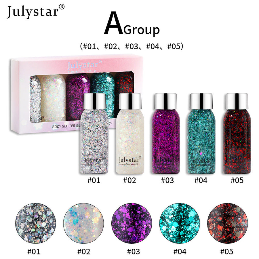 Liquid Glitter Gel Set for Face & Body Makeup Sparkle
