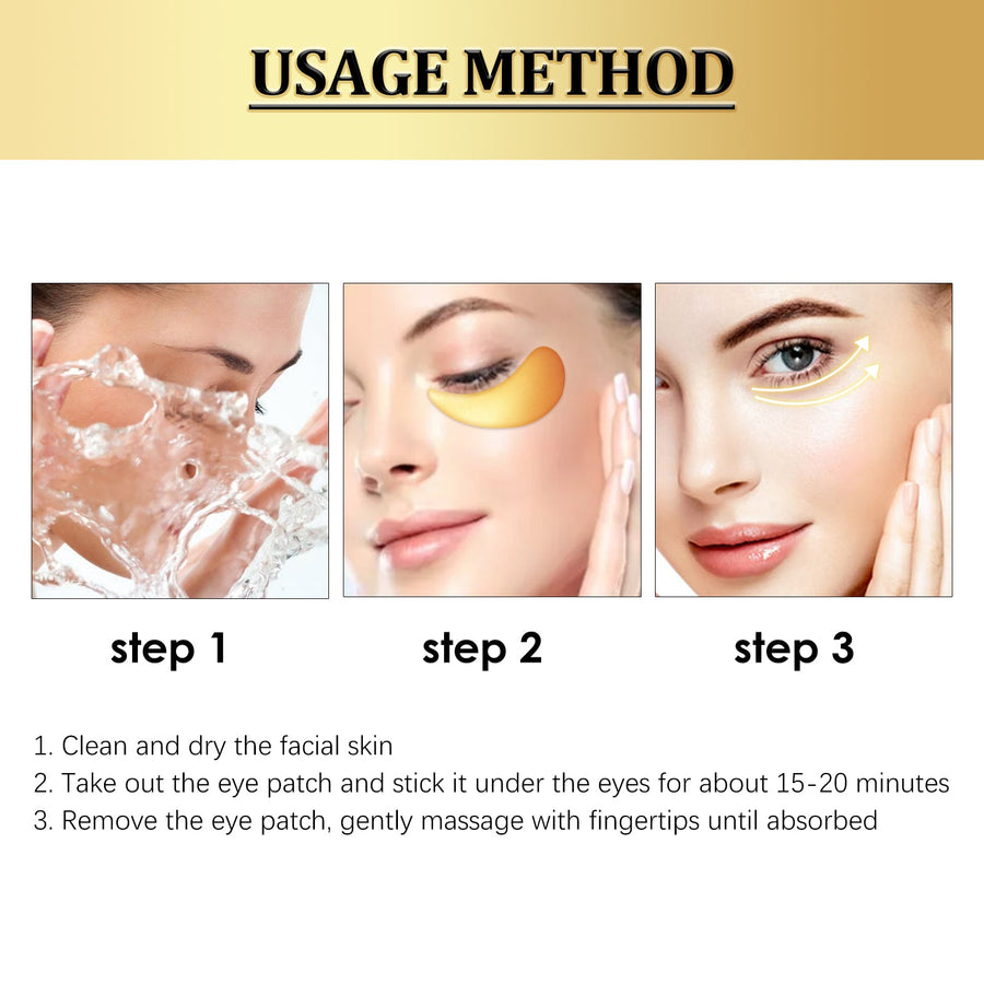 Gold Snail Collagen Eye Masks for Puffy, Tired Eyes