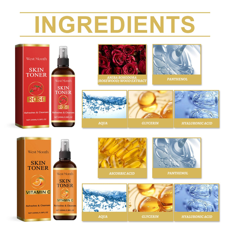 Rose Toner Spray for Dull, Dehydrated Skin Relief