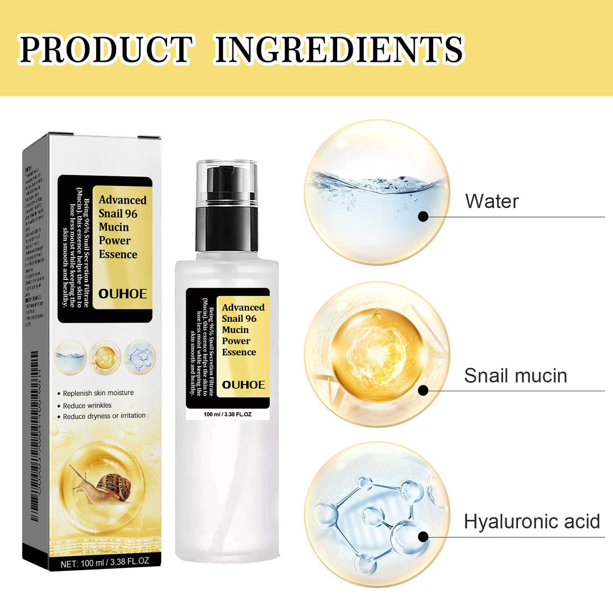 Snail 96 Mucin Essence for Wrinkles and Dry Skin