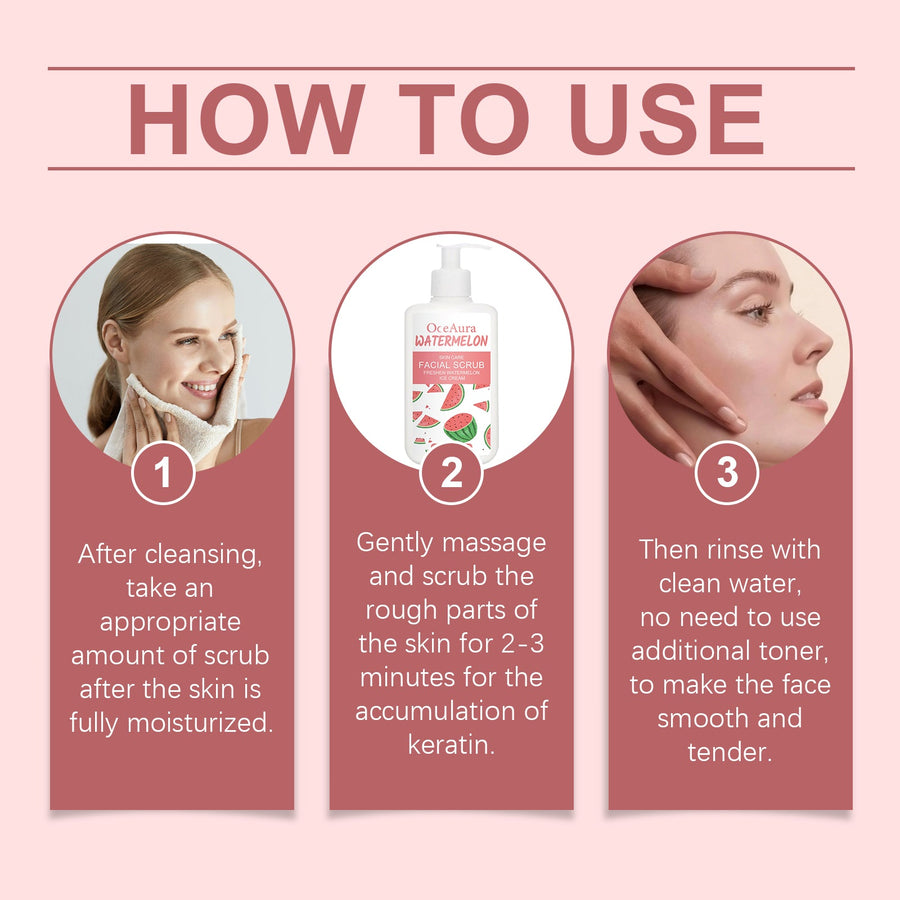 OceAura Watermelon Scrub - Gentle Daily Face Exfoliator