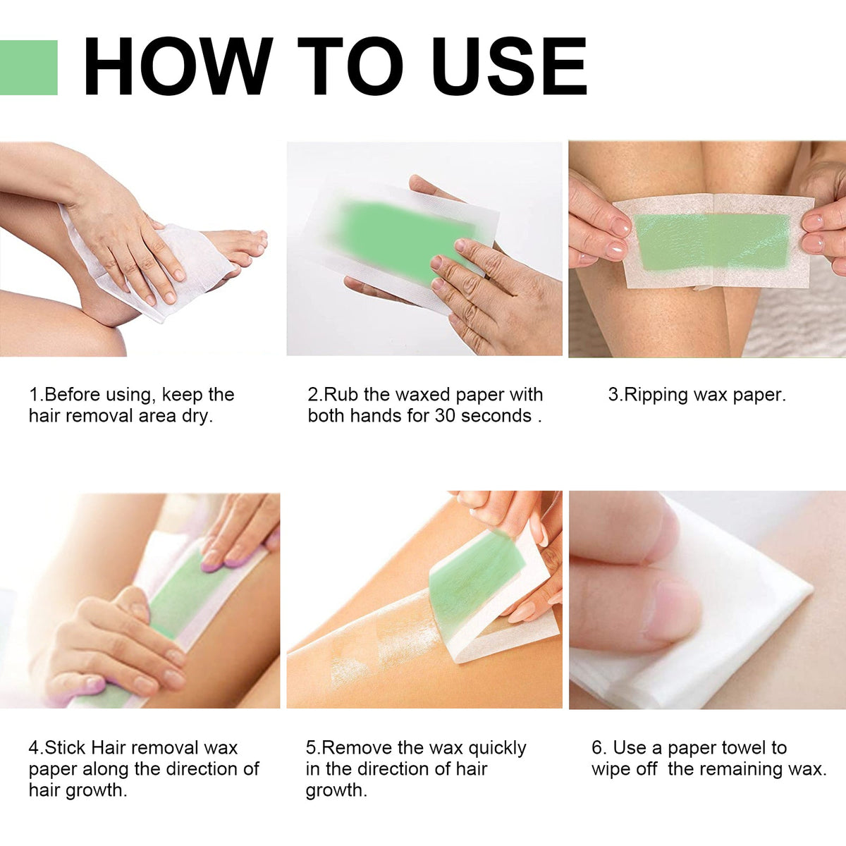 Hair Removal Wax Strips for Smooth Skin Up to 30 Days