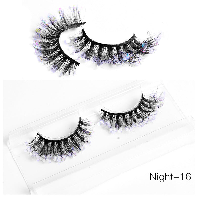 False Eyelashes: 8D Fluffy Colorful Festival Lashes