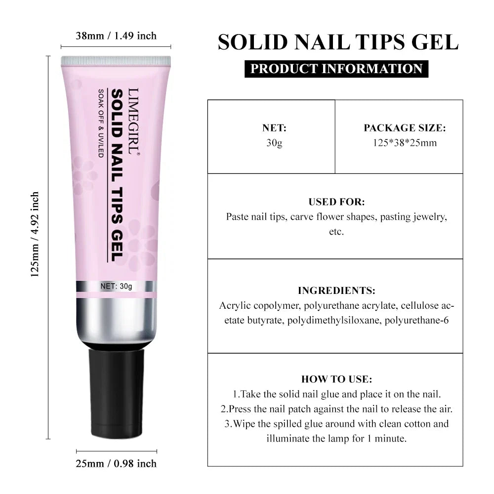 Nail Tip Glue Gel for Strong, Bubble-Free Extensions