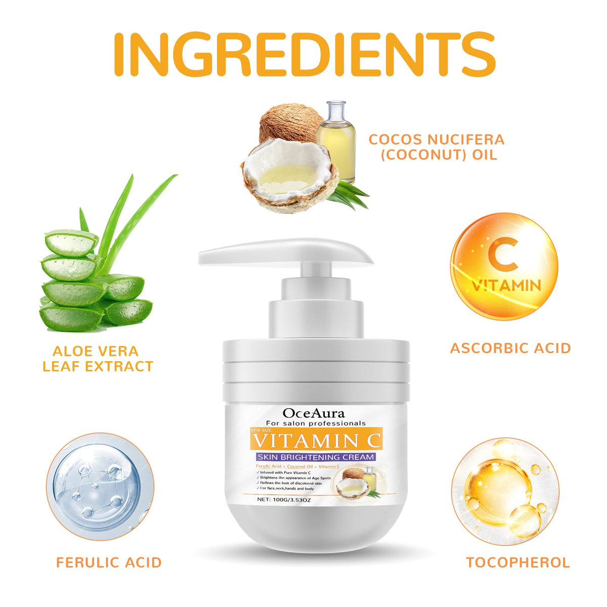 Vitamin C Brightening Cream for Age Spots & Dull Skin