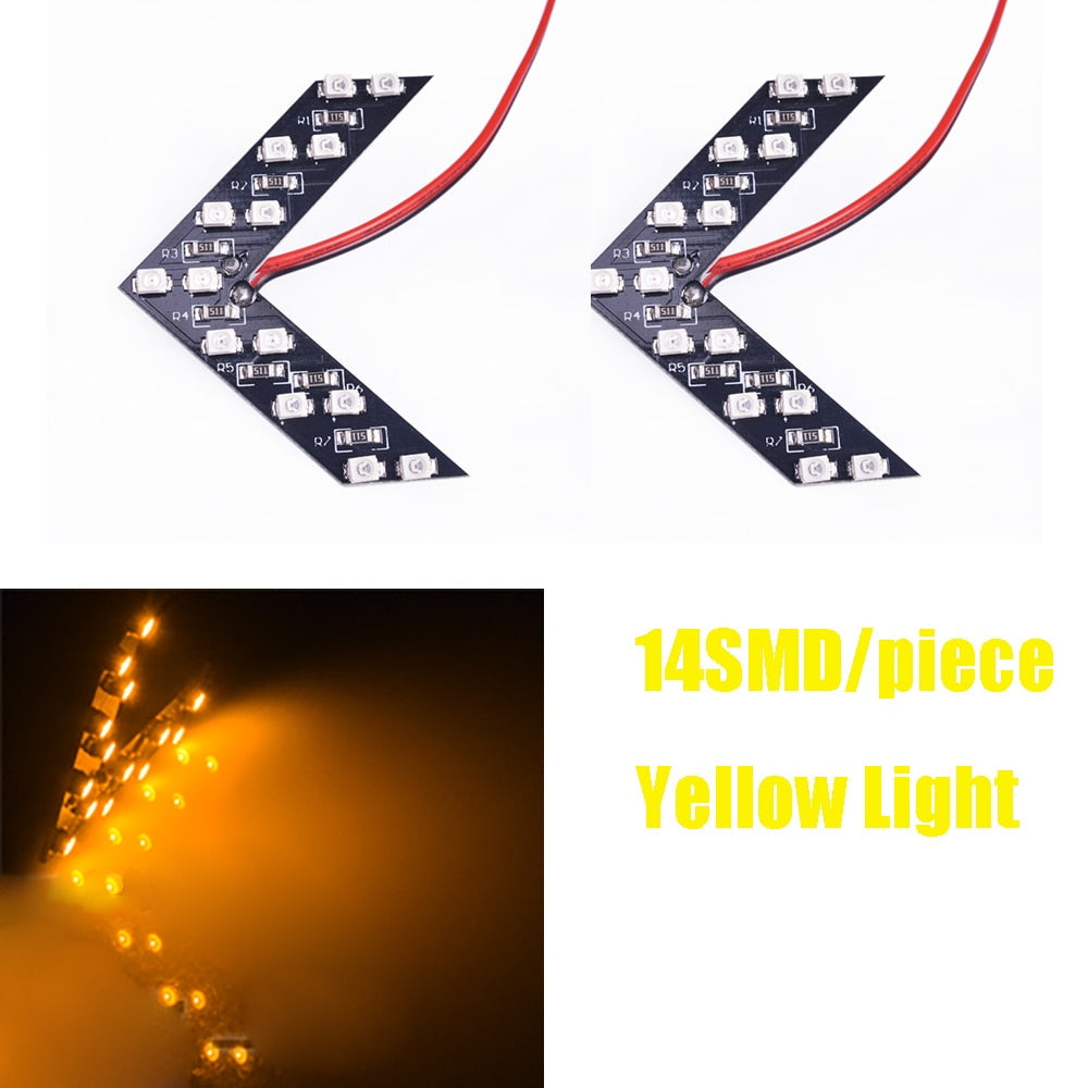 LED Mirror Turn Signals — 14 SMD Sequential Arrow, Multi-Color