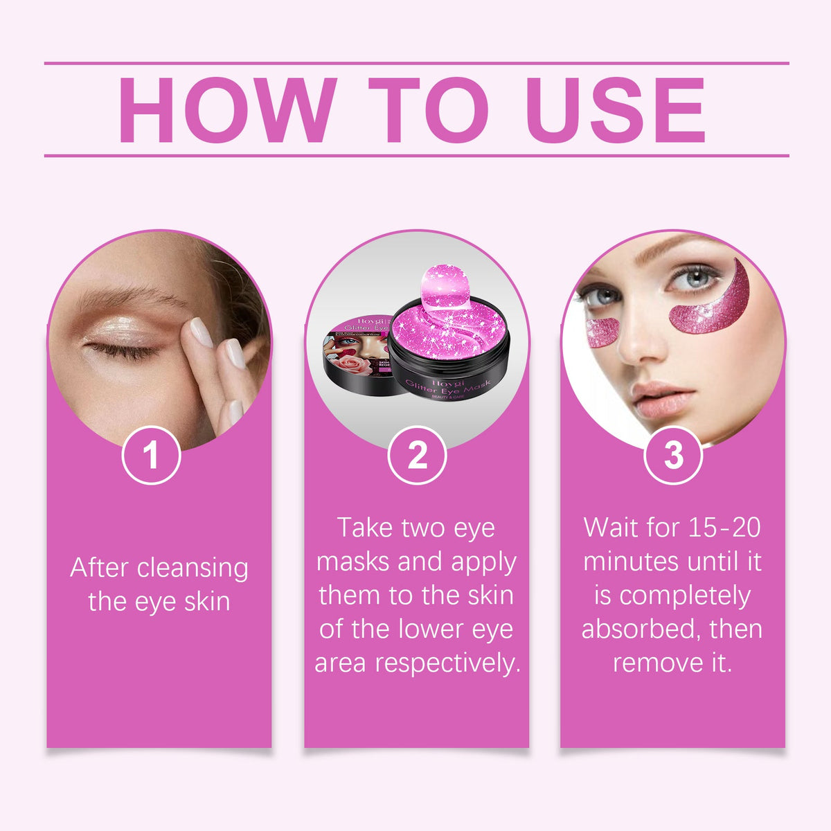 Hoygi Eye Mask: Firming Rose Collagen Patches, 60pc