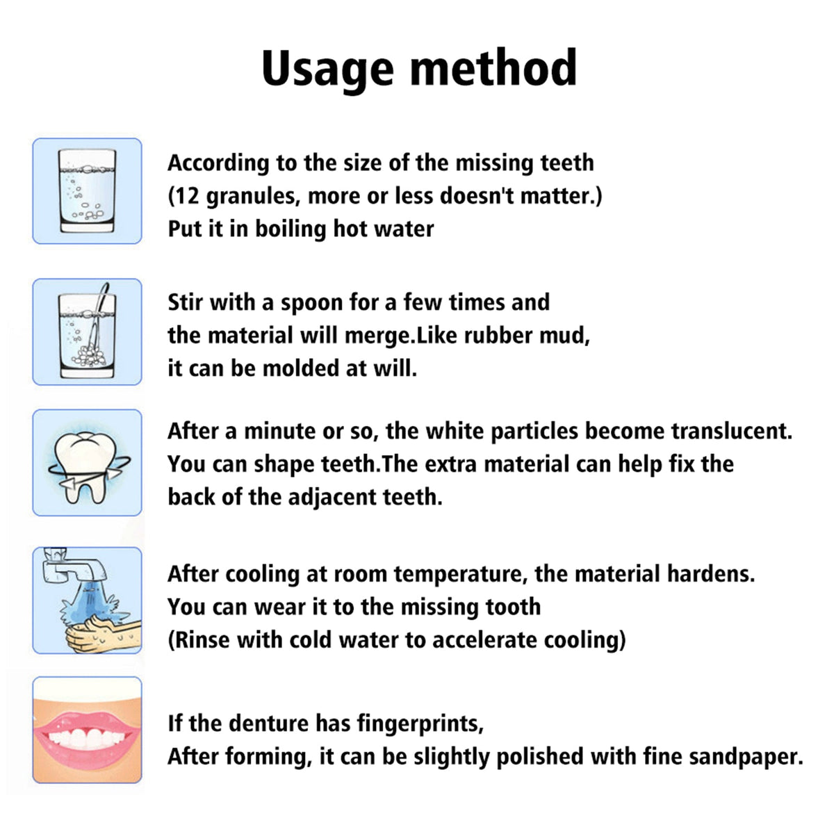 Moldable Dental Glue — Temporary Tooth Filling & Denture