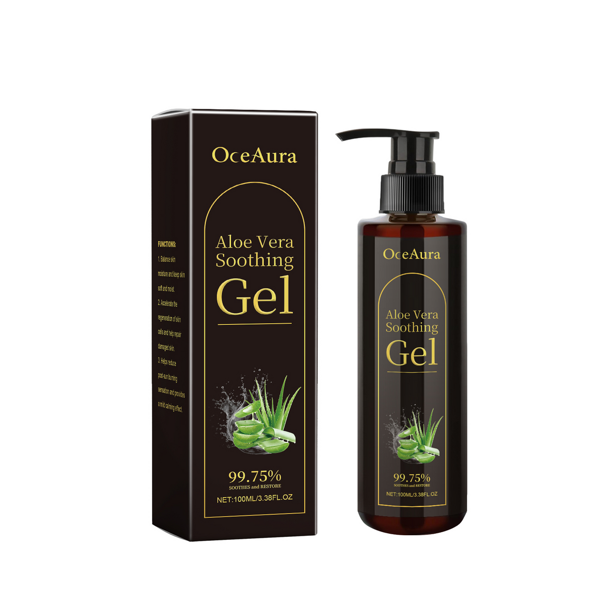 OceAura Aloe Vera Gel for Redness & Dry Skin Relief