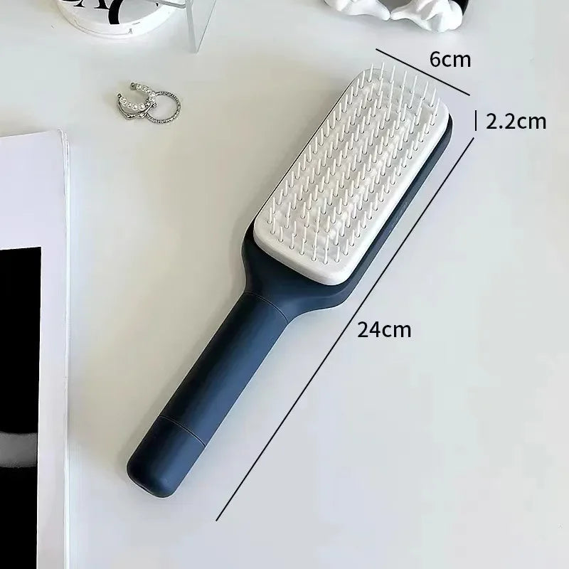 Self-Cleaning Rotating Hairbrush – Anti-Static Scalp Massage