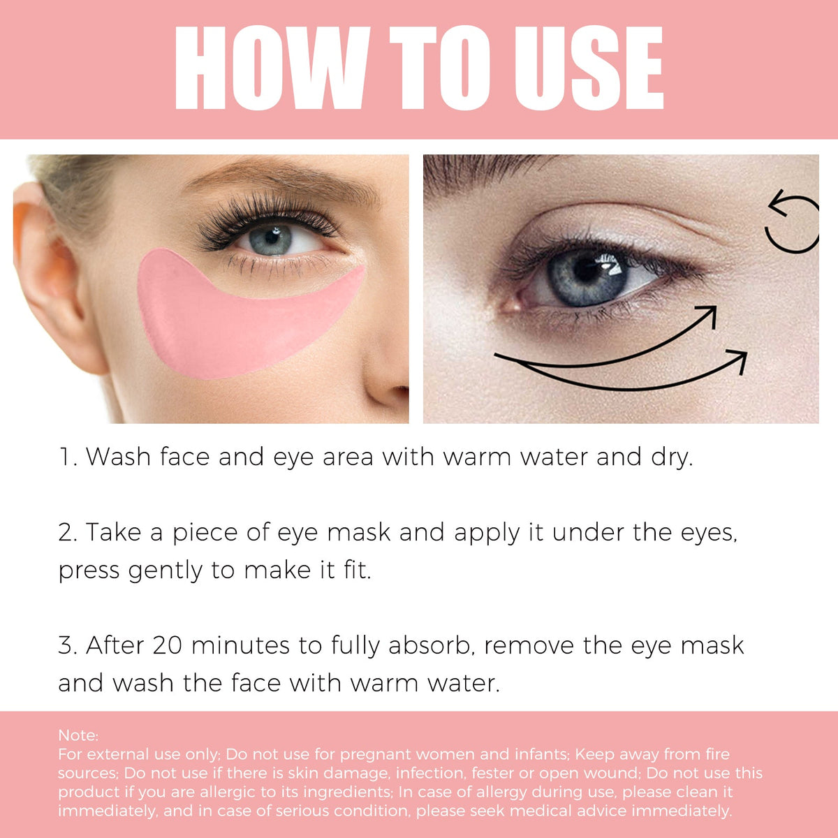 Rose Hydrogel Eye Mask 30 Pairs Dark Circle Patches
