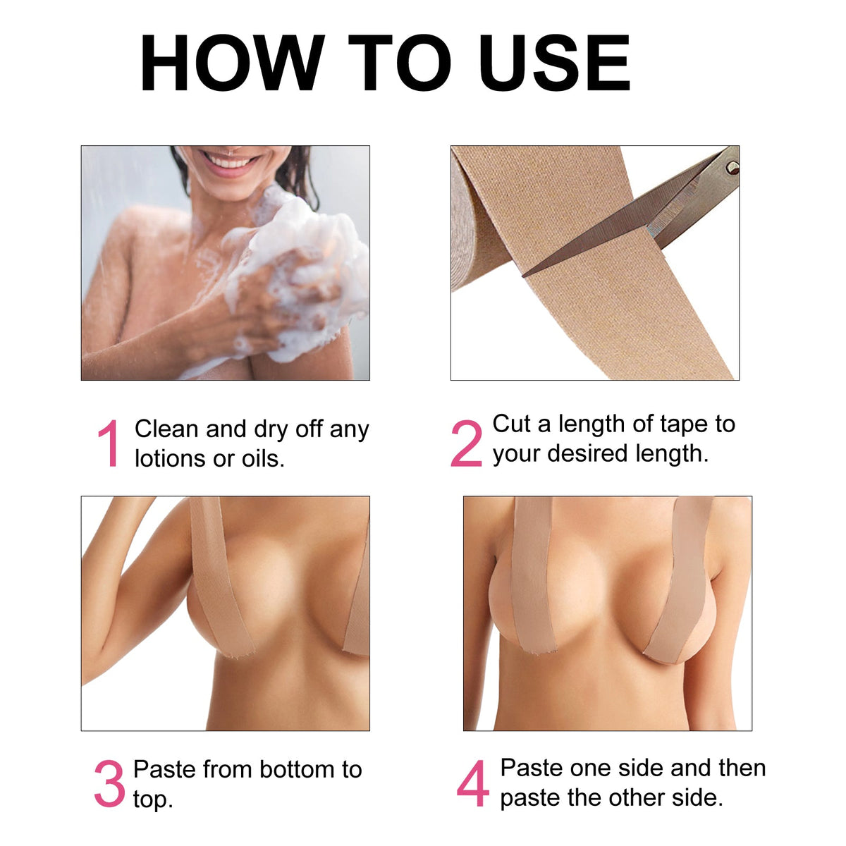 Boob Tape for Backless & Low-Cut Outfits, Waterproof Lift
