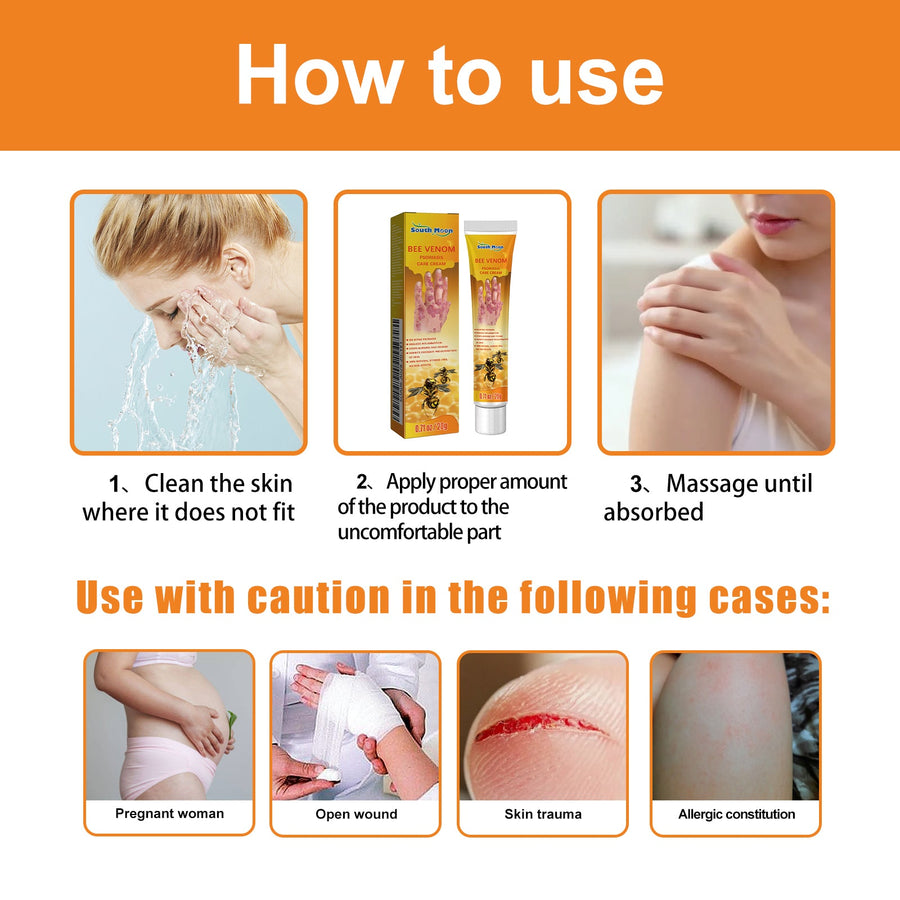 Bee Venom Psoriasis Cream, Relieve Itchy Skin Repair Hand Mo