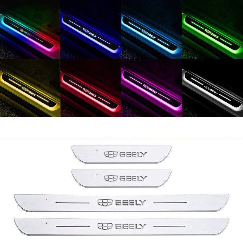 LED Door Sill Scuff Plates — Customizable RGB Neon Lighting