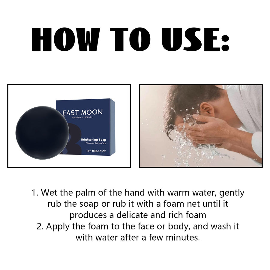 Charcoal Brightening Soap for Acne & Oily Skin Men