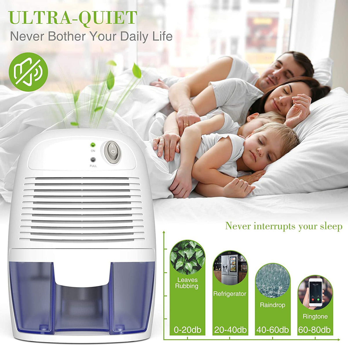 Mini Portable Dehumidifier – Silent & Compact with Dual Power