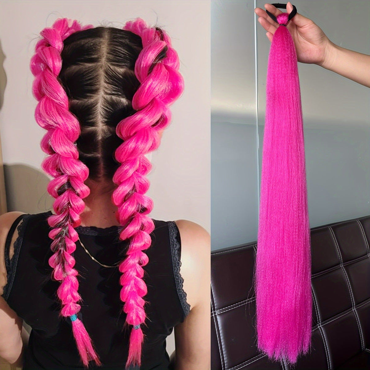 Colorful Ponytail Hair Extensions — Instant Braid Makeover