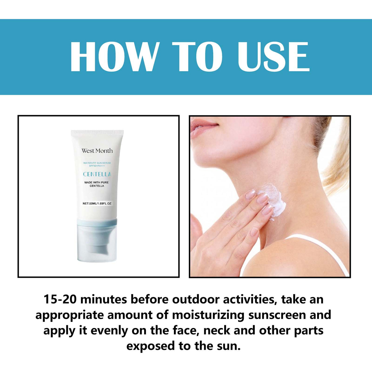 Centella SPF50+ Water-Fit Sun Serum for Hydrated Skin