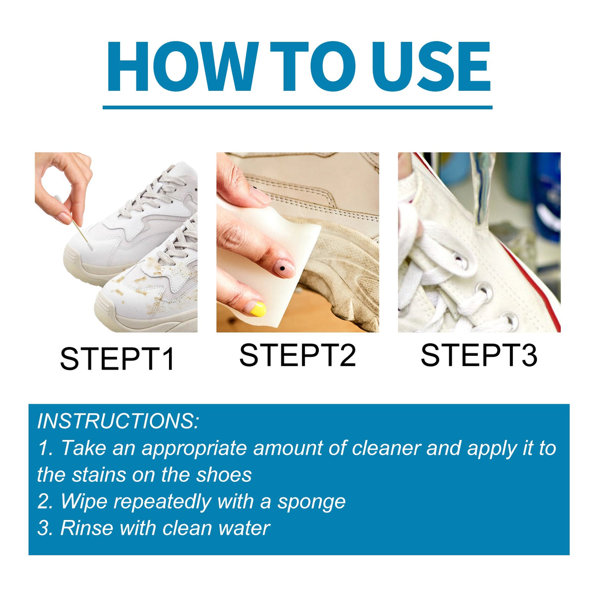 Shoe Brightening Cleaner — Whiten White Sneakers Fast