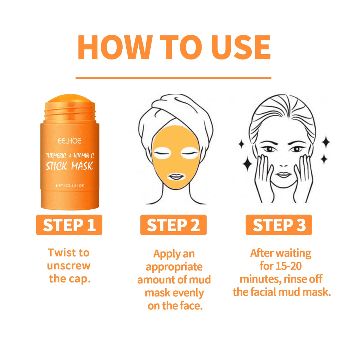 Turmeric Mud Mask Stick for Pores and Blackheads